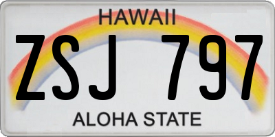 HI license plate ZSJ797