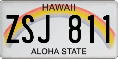 HI license plate ZSJ811