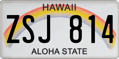 HI license plate ZSJ814