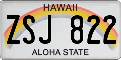 HI license plate ZSJ822