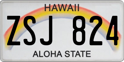 HI license plate ZSJ824