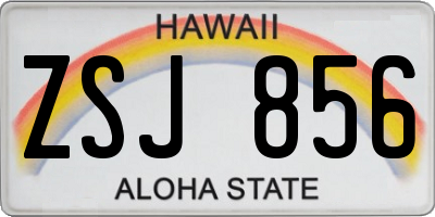 HI license plate ZSJ856