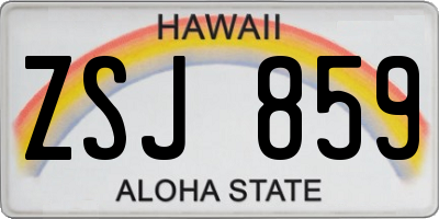 HI license plate ZSJ859