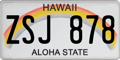 HI license plate ZSJ878