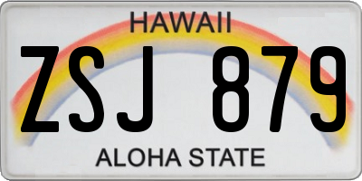 HI license plate ZSJ879