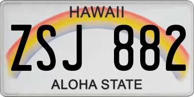 HI license plate ZSJ882