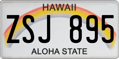 HI license plate ZSJ895