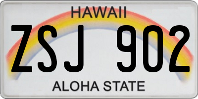 HI license plate ZSJ902