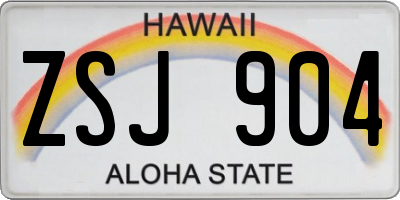 HI license plate ZSJ904