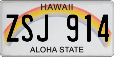 HI license plate ZSJ914
