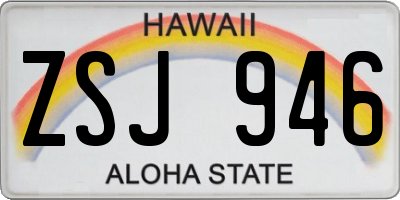 HI license plate ZSJ946