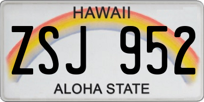 HI license plate ZSJ952