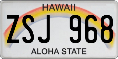 HI license plate ZSJ968