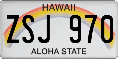 HI license plate ZSJ970