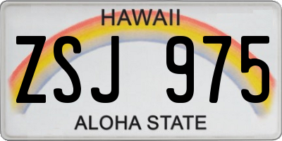 HI license plate ZSJ975