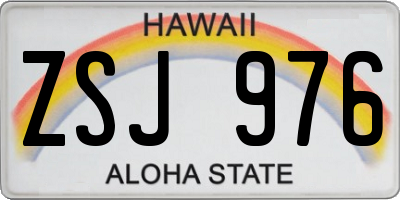 HI license plate ZSJ976
