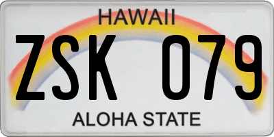 HI license plate ZSK079
