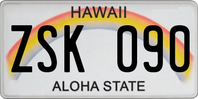 HI license plate ZSK090