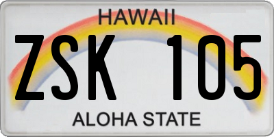 HI license plate ZSK105