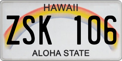 HI license plate ZSK106