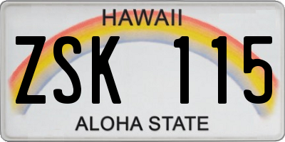 HI license plate ZSK115