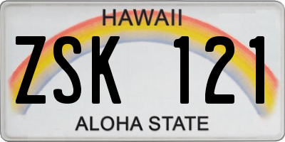 HI license plate ZSK121