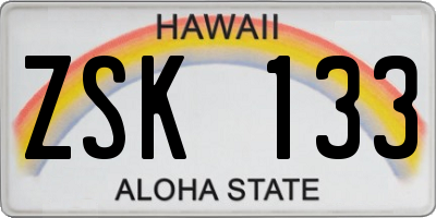 HI license plate ZSK133