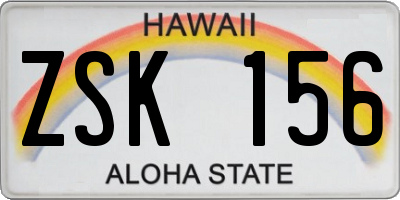 HI license plate ZSK156