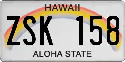 HI license plate ZSK158