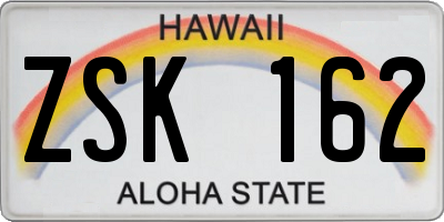HI license plate ZSK162