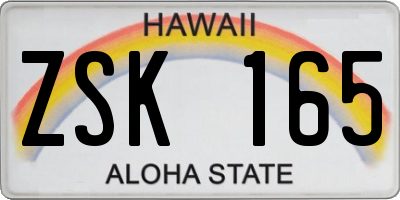 HI license plate ZSK165