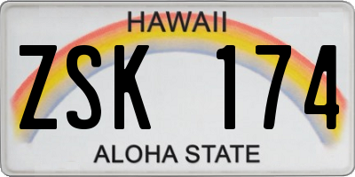 HI license plate ZSK174