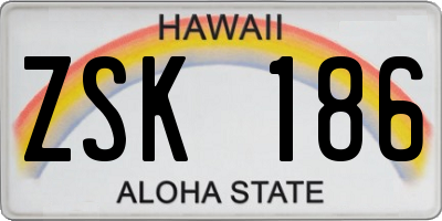 HI license plate ZSK186