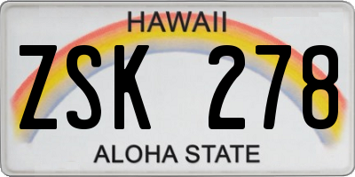 HI license plate ZSK278