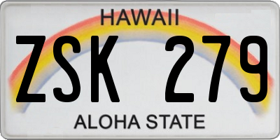 HI license plate ZSK279