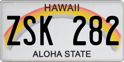 HI license plate ZSK282