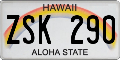 HI license plate ZSK290