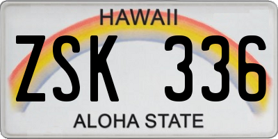 HI license plate ZSK336