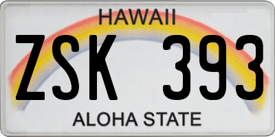 HI license plate ZSK393