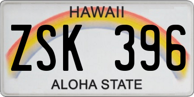 HI license plate ZSK396