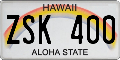 HI license plate ZSK400