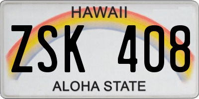 HI license plate ZSK408
