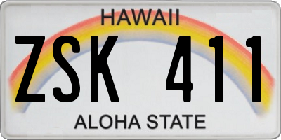 HI license plate ZSK411