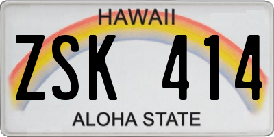 HI license plate ZSK414