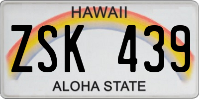 HI license plate ZSK439