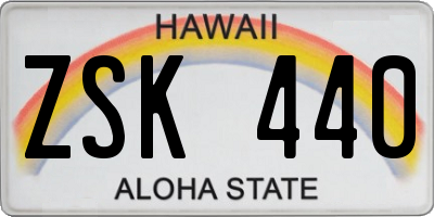 HI license plate ZSK440