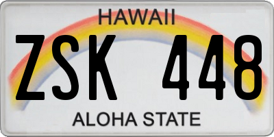HI license plate ZSK448