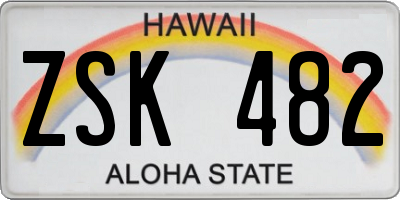 HI license plate ZSK482