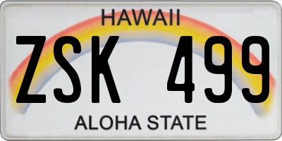 HI license plate ZSK499