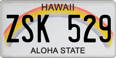 HI license plate ZSK529